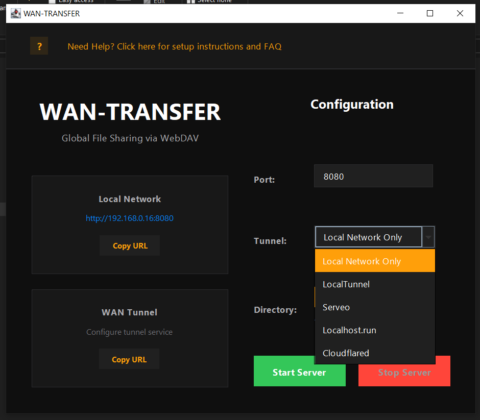 Screenshot 2 of WAN-Transfer UI