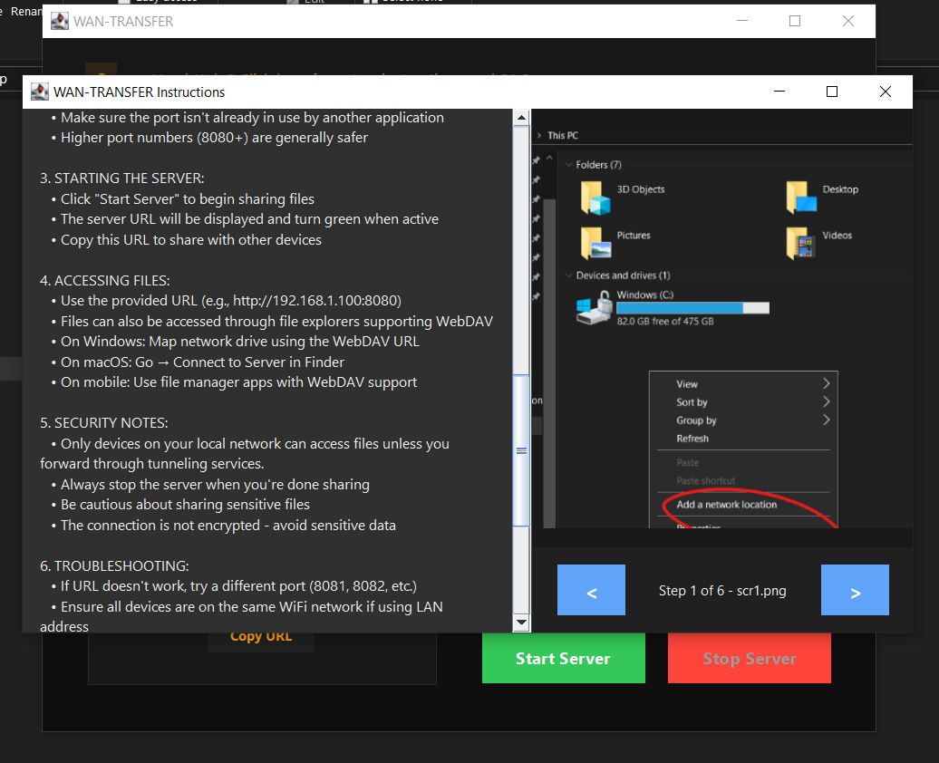 Screenshot 3 of WAN-Transfer UI